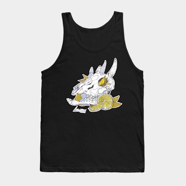 MorbidiTea - Lemon with Four Horned Antelope Skull Tank Top by MicaelaDawn